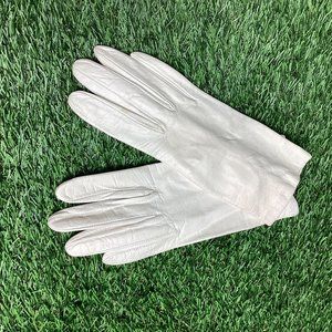 Vintage White Leather Gloves